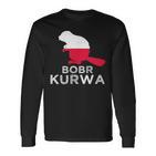 Bobr Kurwa Beaver Bober Bobr Polish Beaver Meme Langarmshirts