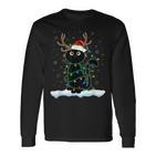 Christmas Pyjamas Reindeer Cat Langarmshirts