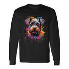 Colourful Miniature Schnauzer Dog Langarmshirts