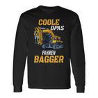 Coole Opas Fahren Bagger Digger Driver Grandpa Langarmshirts