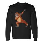 Dabbing Orang Utan Für Affenliebhaber Langarmshirts