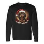 Dachshund With Santa Hat Christmas With Dog Langarmshirts