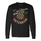 Dart Player Am Liebsten Spiele Ich Untertenrum Langarmshirts