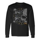 Dart Skull And Dartboard Retro Dart Langarmshirts