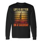 Das Leben Ist Besser Auf Einem Sailboat Langarmshirts