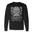 Dia De Los Muertos Mexico Sugar Skull Langarmshirts