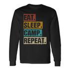 Eat Sleep Camp Repeat -Intage Outdoor Camping Camper Langarmshirts