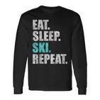 Eat Sleep Ski Repeat Langarmshirts