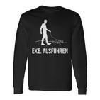 Exe Run Programmer Programming Computer Nerd Langarmshirts