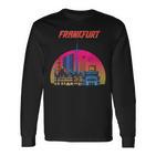 Frankfurt Retro Skyline Frankfurt Am Main Langarmshirts