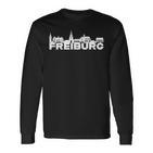 Freiburg Deutschland Skyline Silhouette Outline Sketch S Langarmshirts