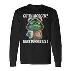 Guten Morgen Ganz Dünnes Eis Frog Motif Langarmshirts