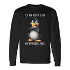 Penguin Ich Bin Nicht Stur Nur Meinungsstabil German Langu S Langarmshirts