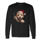 Poodle Dog Owner Dog Christmas Hat Langarmshirts