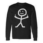 Stick Figure With Middle Finger Langarmshirts