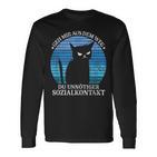 Geh Mir Aus Dem Weg Du Unnötiger Sozialkontakt Cats Retro Langarmshirts