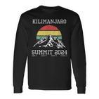 Gipfel Kilimanjaro 2024 Hiking Tanzania Retro Langarmshirts