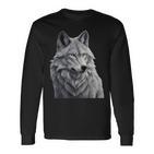 Grauer Wolf Langarmshirts