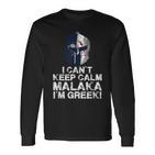 Greek Proud Malaka Greek Spartan Helmet Langarmshirts