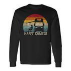 Happy Camper Rv 70S Retro Camperan Camping S Langarmshirts