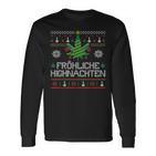 Happy Highnachten Ugly Christmas Hemp Marijuana Langarmshirts