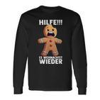 Hilfe Es Weihnachtet Wieder X Xmas Christmas Gingerbread Langarmshirts