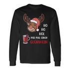 Ho Ho Hol Mir Einen Glühwein Christmas Reindeer Rudolf Langarmshirts