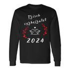 Hochzeit 2024 Frischerheiratet Heirat Flitterwochen 2024 Langarmshirts