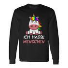 Ich Hasse Menschen Unicorn Langarmshirts