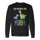 Ich Werde Ein Große Bruder Nochmal Dinosaur Langarmshirts