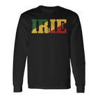 Irie Reggae Music Jamaica Retrointage Rasta Rastafari Langarmshirts