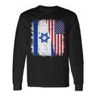 Israel Usa Flag Langarmshirts