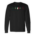 Italian Heart Rate Ecg Pulse Italiano Langarmshirts