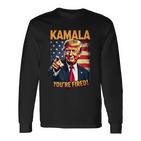 Kamala Du Bist Gefeuert Lustiger Präsident Trump Lacht Über Kamala Langarmshirts