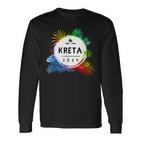 Kreta 2024 Colourful Travel Quote Langarmshirts