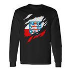 Land Thueringen German Flag And Coat Of Arms Langarmshirts