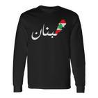 Lebanon Flag Map Arabic Beirut Lobanna Lebanon Lebanon Langarmshirts