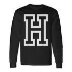 Letter H Bold Outline In Large Langarmshirts