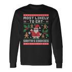 Am Liebsten Santas Kekse Essen Ugly Christmas Langarmshirts