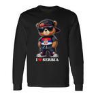 I Love Serbia Serbian Flag Teddy Bear Srbija Langarmshirts