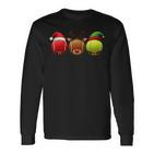 Lustiges Weihnachtsmann Rentier Elf Tennis Weihnachten Damen Herren Kinder Langarmshirts