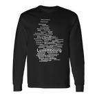 Luxembourg Outline Letzebuergesch Luxembourg Luxembourg Langarmshirts