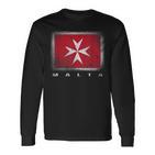 Maltese Cross Flag Malta Langarmshirts