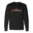 Mannheim Skyline Heartbeat Retrointage Style Langarmshirts