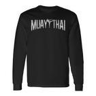 Muay Thaiintage Retro Fighter Fighter Lettering Langarmshirts