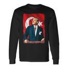 Mustafa Kemal Atatürk And Flag Langarmshirts