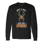 Nur Ein Junge Der Spinnen Liebt Arachnide Spider Langarmshirts