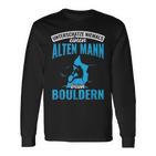 Old Man Bouldering Climbing Pensioner Boulderer Langarmshirts