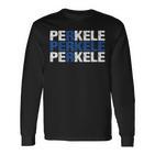 Perkele Finnish Flag Finland Suomi Distressed Langarmshirts