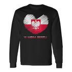 Poland In My Heart Polska Langarmshirts